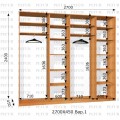 Шафа-купе Pefur 240-270х45х240 чотиридверна (Дзеркало)