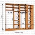 Шафа-купе Pefur 240-270х60х240 чотиридверна (Дзеркало)