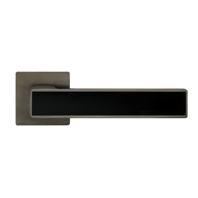 Ручка для дверей A-2015/E20 MA/BLACK на розетці DIPLOMAT SLIM