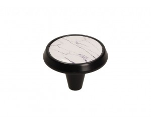 Ручка кнопку Gamet GU09-L31-V49 мармур каррара/чорний