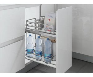 Карго фасад 300 діагональне кріплення з доводчиком Inoxa Ellite 5102ЕY хром/білий (2 полиці)