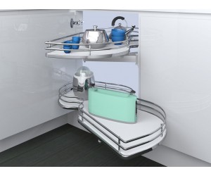 Механізм Combi`S в кутовий модуль 900 Inoxa Ellite 846BEY/DX правий хром/білий (2 полиці)