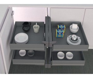 Механізм Compact 2 в кутовий модуль 900 Inoxa Ikona/Helios 839BK/45AR універсальний ардезія (4 полиці)