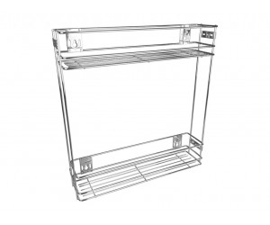 Карго Т1 фасад 150 бічне кріплення з доводчиком GIFF хром (2 полиці)