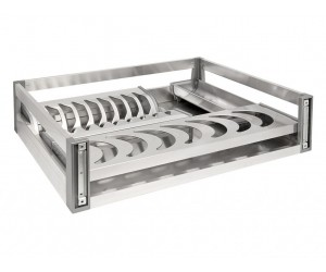 Посудосушитель фасад 600 висувний з доводчиком Virno Style нержавіюча сталь