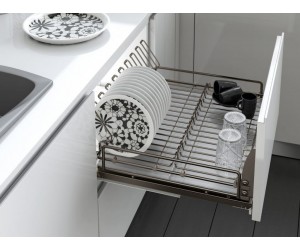 Посудосушитель фасад 600 висувний з доводчиком Inoxa Ellite 5703ЕY титан (з кріпленням фасаду)