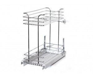 Карго фасад 400 нижнє кріплення з доводчиком INOXA GOLD хром (2 полиці)