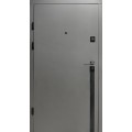 Вхідні Двері 611 софт-тач елегантний сірий/білий супермат (чорна фурнітура) квартира "Arma"