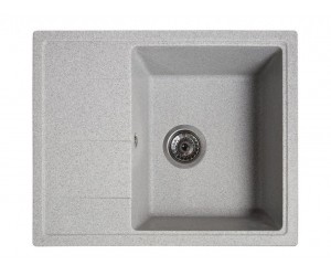 Мийка штучний камінь Solid 580х470 Силіка сірий граніт (без отвору під змішувач)