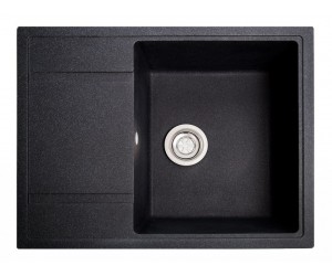 Мийка штучний камінь Solid ОПТИМА 650х510 чорний граніт (без отвору під змішувач)