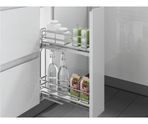 Карго фасад 150 бічне кріплення з доводчиком Inoxa Ellite 5104ЕY хром/білий (2 полиці)