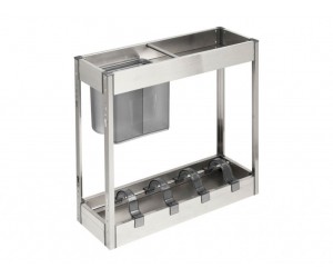 Карго фасад 200 нижнє кріплення з доводчиком Virno Style нержавіюча сталь (2 полиці)