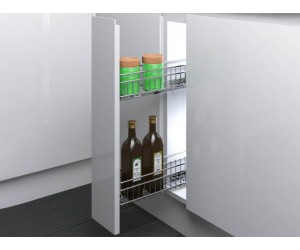 Карго фасад 200 ліве кріплення з доводчиком Inoxa Quadro 2104SY хром (2 полиці)